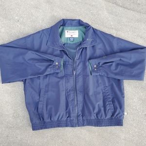 Vintage Champion Windbreaker Jacket Nylon Blue